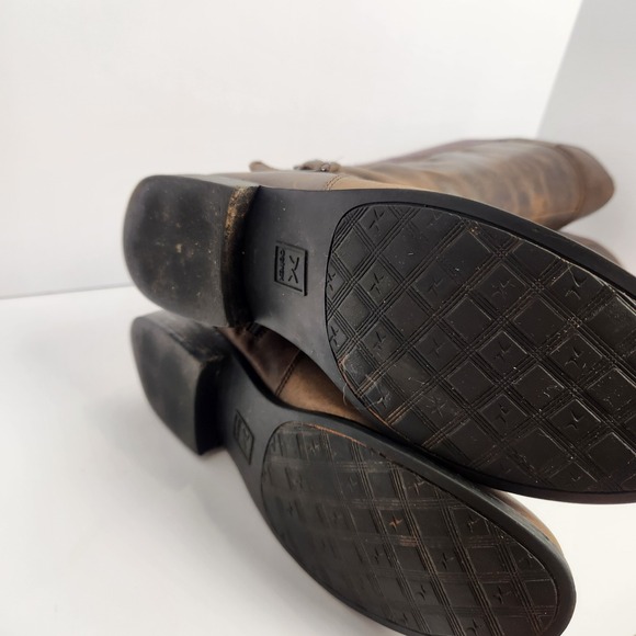 Aetrex Womens Tall Riding Boots Leather Textile Stretch Side Zip Brown 7.5 A/B - Picture 10 of 10